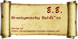 Brestyenszky Balázs névjegykártya
